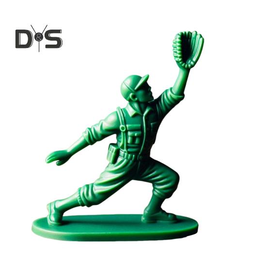 

Зеленая фигурка бейсболиста, питчера, ловца, полевого игрока, бейсболиста, солдата, скульптура, модель, игрушка, украшение для домашнего офиса, рабочего стола, орнамент D