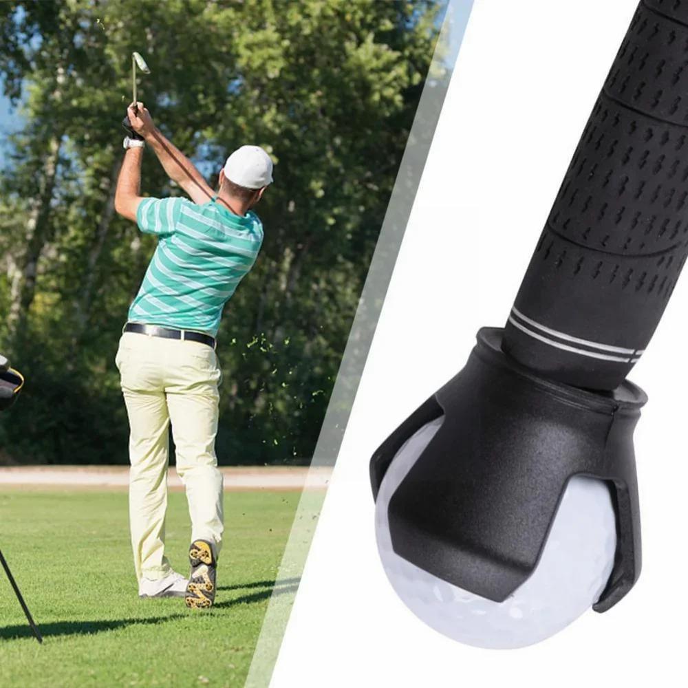 Golf Ball Pick Up Clamp - Rubber Zinc Alloy Practical Golf Training Aids Supplies Accessories Tool