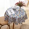 Polyester Cotton Imitation Linen Table Cloth Round Tablecloth Printed Fringed Tablecloth Cover Towel