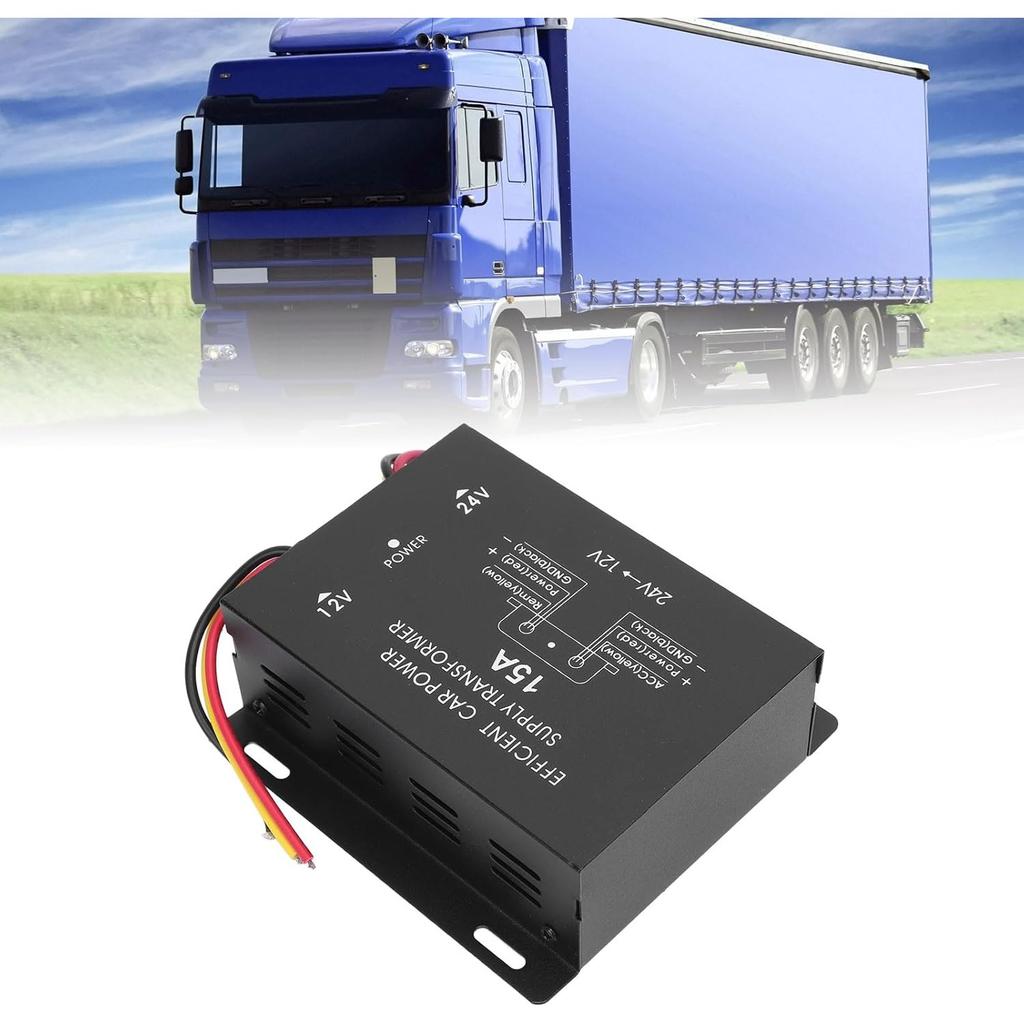 24V To 12V DC Voltage Converter Powerful Car Power Supply Voltage Converter 10A 120W Metal Housing with Multiple Protections for Trucks Motorhomes