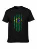 Brazil Vintage Flag T Shirts MenShort Sleeve Black T Shirts Funny Print Rock Fashion Tops