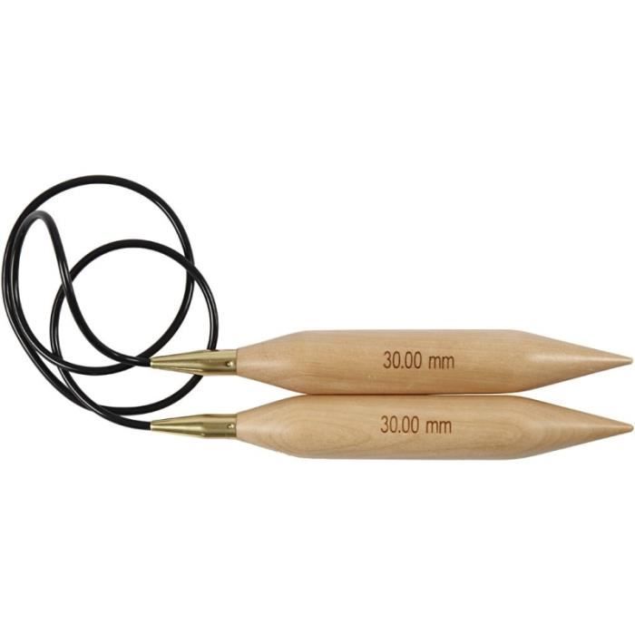 Aiguilles circulaires en bois - 150 cm - N°30