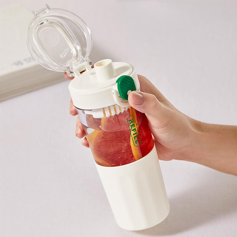450Ml Plastic Transparent Water Bottle with Tea Filter Drinking Portable Sport Cup Kid School Outdoor Sport Camping