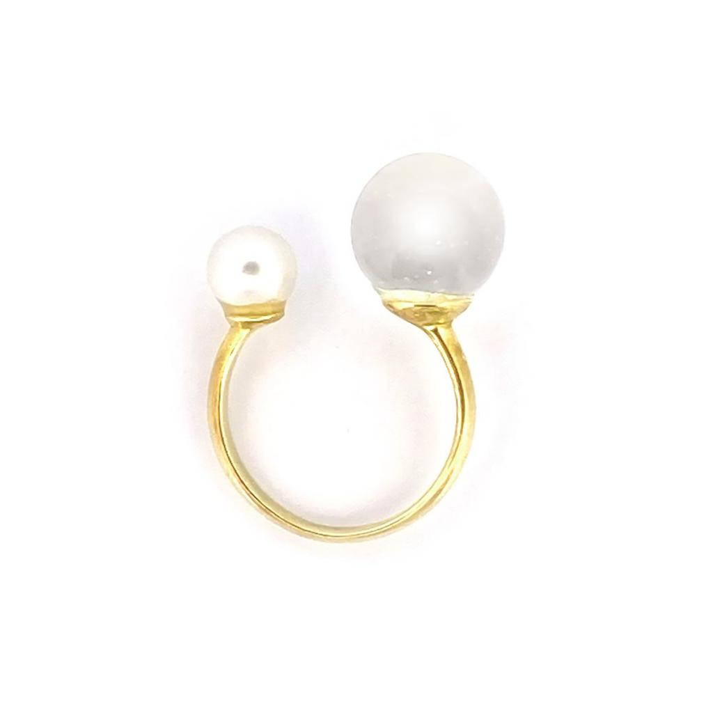 Pearl and Dew Ring - Handmade 925 Sterling Silver Jewelry for Women's Gift