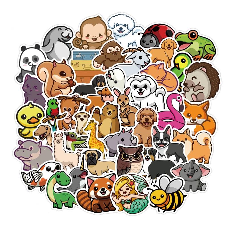 50PCS Cartoon Sloth INS Vsco Stickers Laptop Luggage Refrigerator Toy Sticker