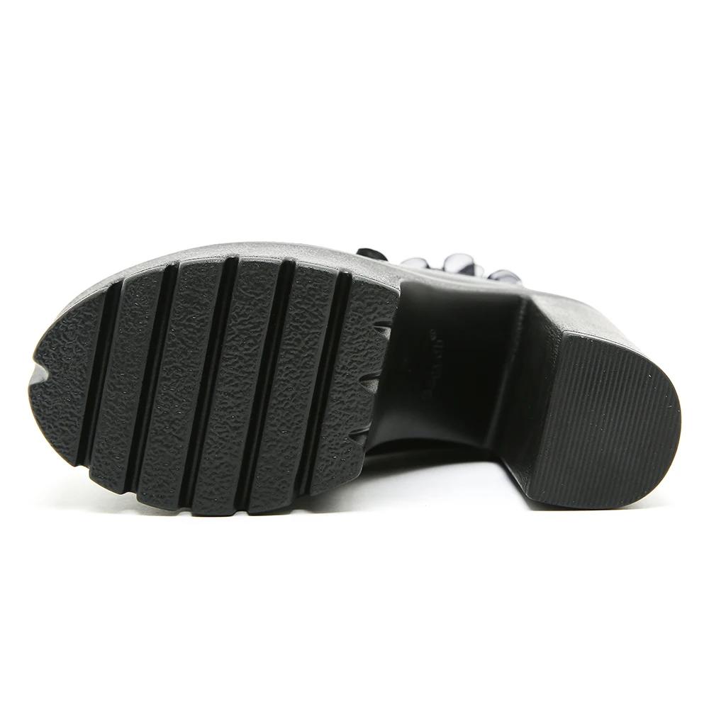 Gothic Patchwork aus Spitze High Heel Stiefeletten für Damen Reißverschluss Klobige Absätze Plateau Kurze Stiefel Nachtclubschuhe Herbst