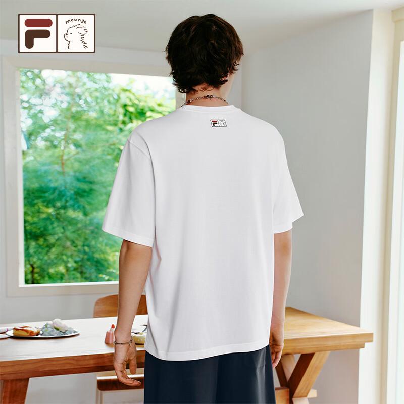 FILA FUSION Doodle Dog Co-branded Unisex Loose T-Shirt