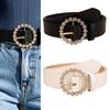 Stylish Rhinestones Embellished Waist Belt Soft PU Leather Waist Girdle Adjustable Strap For Dresses And Outfits
