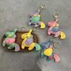 Head Layer Matte Cowhide Hand Sewn Unicorn Bag Pendant Keychain Car Color Blocked Pony
