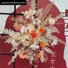 Red Floral Wedding Stage Backdrop with Artificial Flower Rows