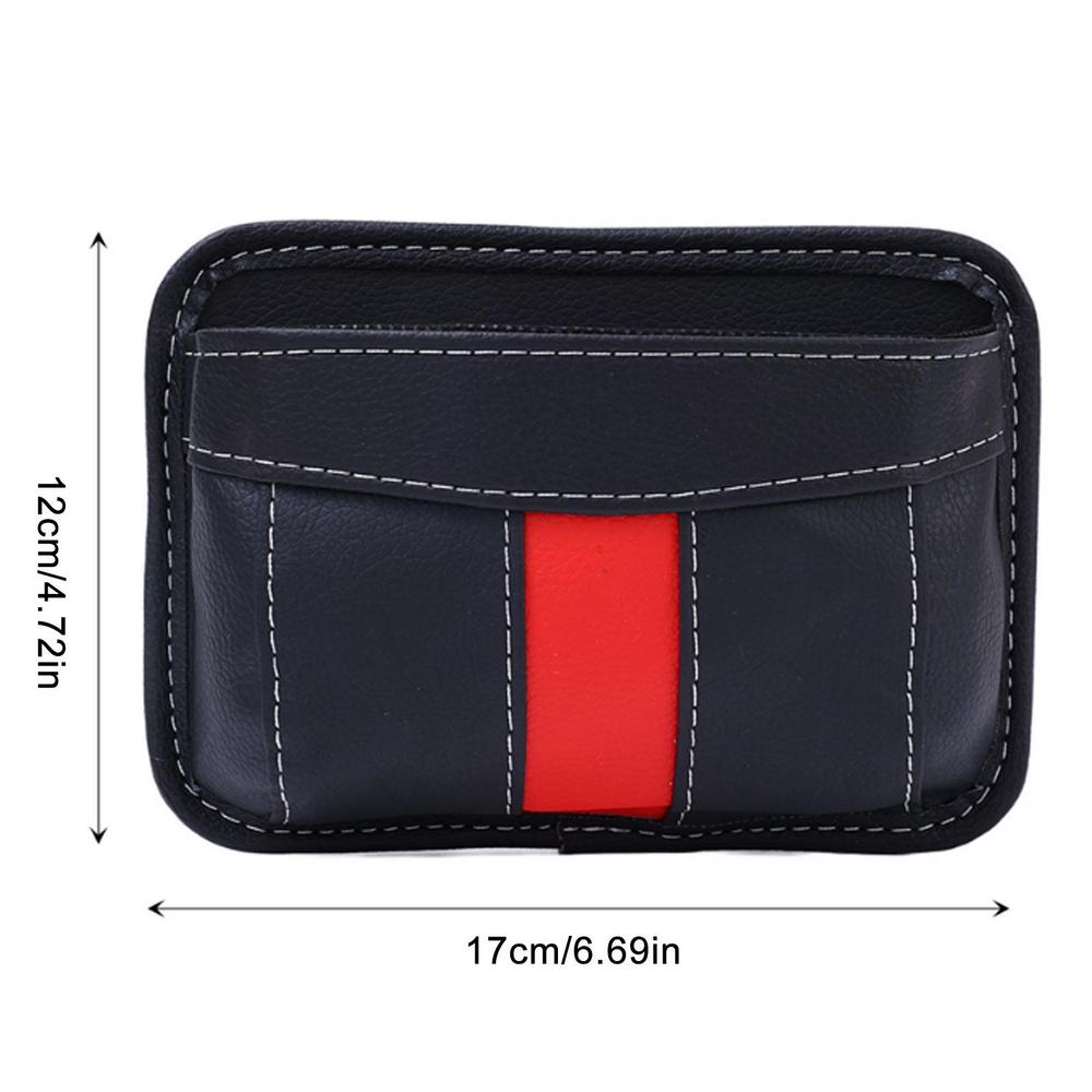 

Storage Pockets For Car Adhesive PU Leather Storage Pocket Pouch Multifunctional Storage Bag Car Interior Accessories чёрный