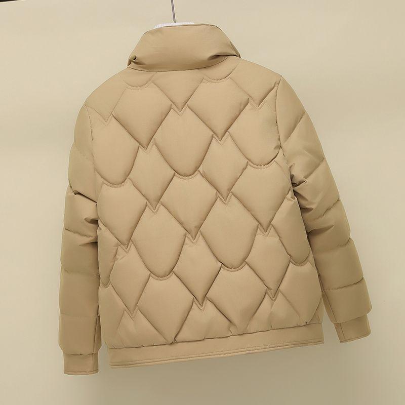 Fashionable and Slim Short Winter Jacket with Stand-up Collar for Women