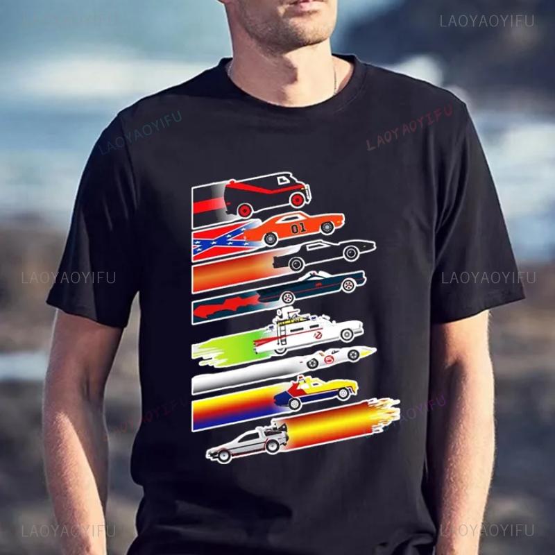 Cars T Shirt Cult Tv A Team General Lee Kit Bat Mobile Ghostbuster Back 2 Future 6615X Cartoons Men T Shirt  Hipster Y2k Tshirt