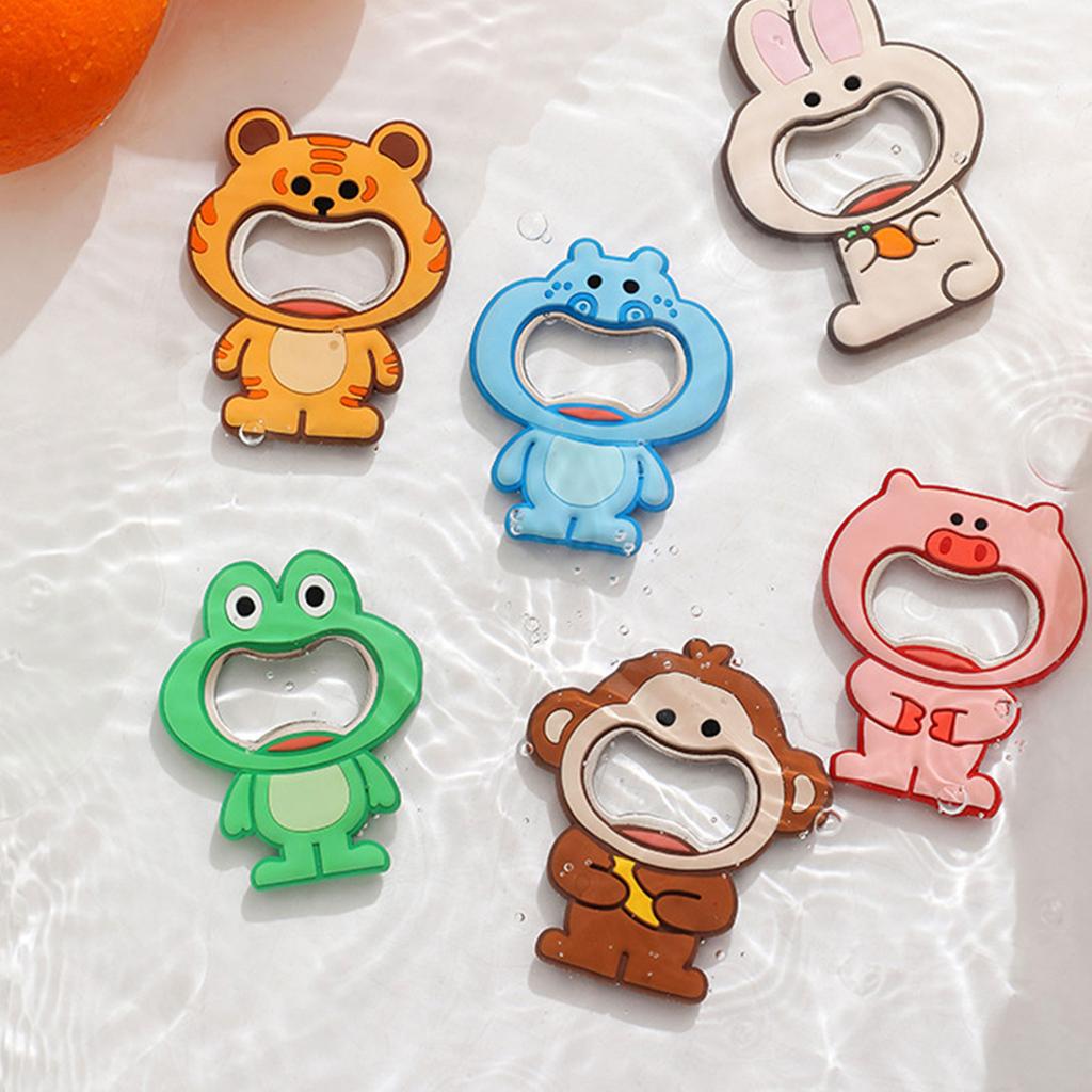 Creative Animal Bottle Opener Magnetic Refrigerator Decor Dual Purpose Kitchen Tool Safe PVC Material