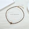 Vintage Maillard Tiger's Eye Beaded Necklace Women's Non-Fading Premium Sense Stacked Clavicle Chain Niche Pendant