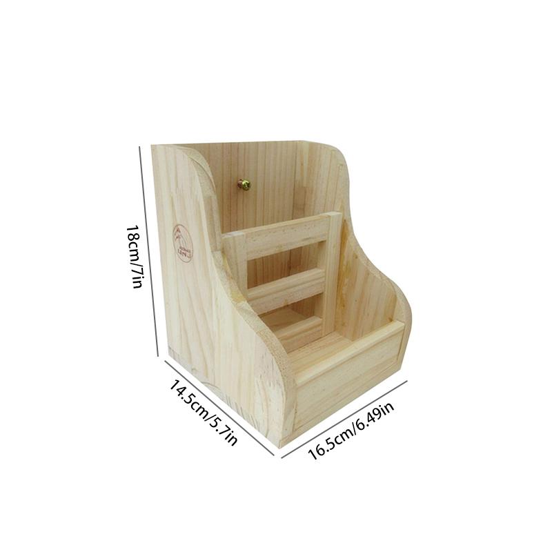 

Деревянная кормушка для сена для питомцев 2-в-1 с фиксированной кормушкой для сена для кролика, морской свинки и драконьего кота жёлтый