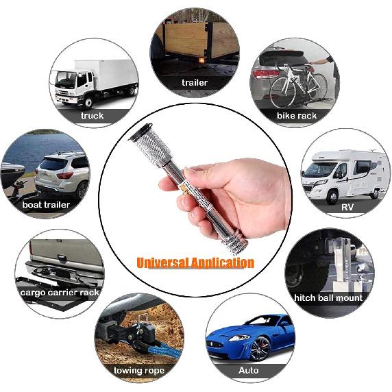 CZC AUTO Trailer Hitch Lock 5/8" Dia, Locking Hitch Pin 4" Super Extra Long Chrome Coated Hitch Pin With Keys For Class III IV To Hitch Bike Rack