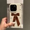 Brown Bow Print Design Phone Case For iPhone 17 Pro Max 16 Plus 15 14 13 12 11 Pro Max 16E 17Air XS X XR Soft Cover