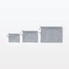 MUJI Polyester Double Zipper OHG88A3S Case, Gray, Medium,