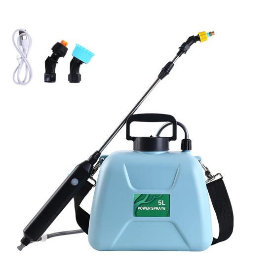 

Электрический садовый опрыскиватель 5 л/8 л, работающий на аккумуляторе, с плечевым распылителем и выдвижной штангой, 3 насадки, наплечный ремень, водяной насос, опрыскиватель для удобрения 5L синий