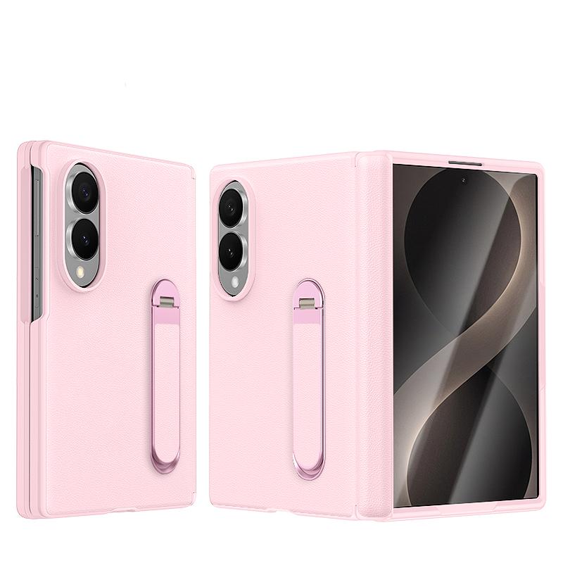 360 Metallhalter Lederhülle für Samsung Galaxy Z Fold 8 Wide 5G Displayschutzfolie Magnetische Scharnier Schutzabdeckung