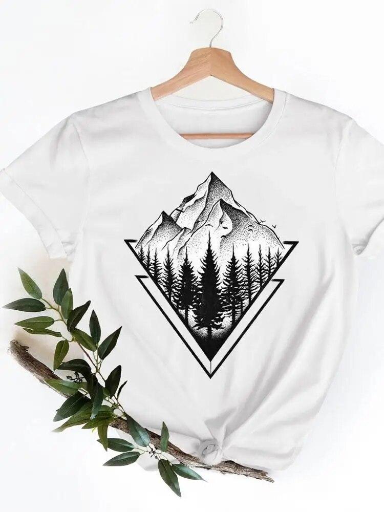 Short Sleeve Ladies Print T-shirts Geometric Spring  Clothing Women T Clothes Summer Casual Fashion Female Graphic Tee