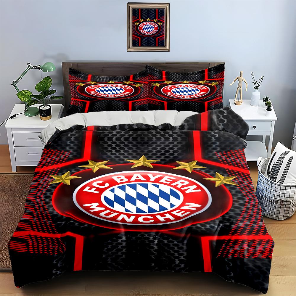 Motif du logo du Bayern Munich. Ensembles de literie Ensembles de housses de couette Housses de couette Taies d'oreiller(1 * Housse de couette 2 * Taies d'oreiller, sans couette)