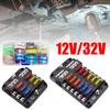 Car Boat Fuse Box Holder With 6 Ways 12 Ways Blade Fuse Holder Block & Warning Indicator 12V 36V Power Distribution Panel Board