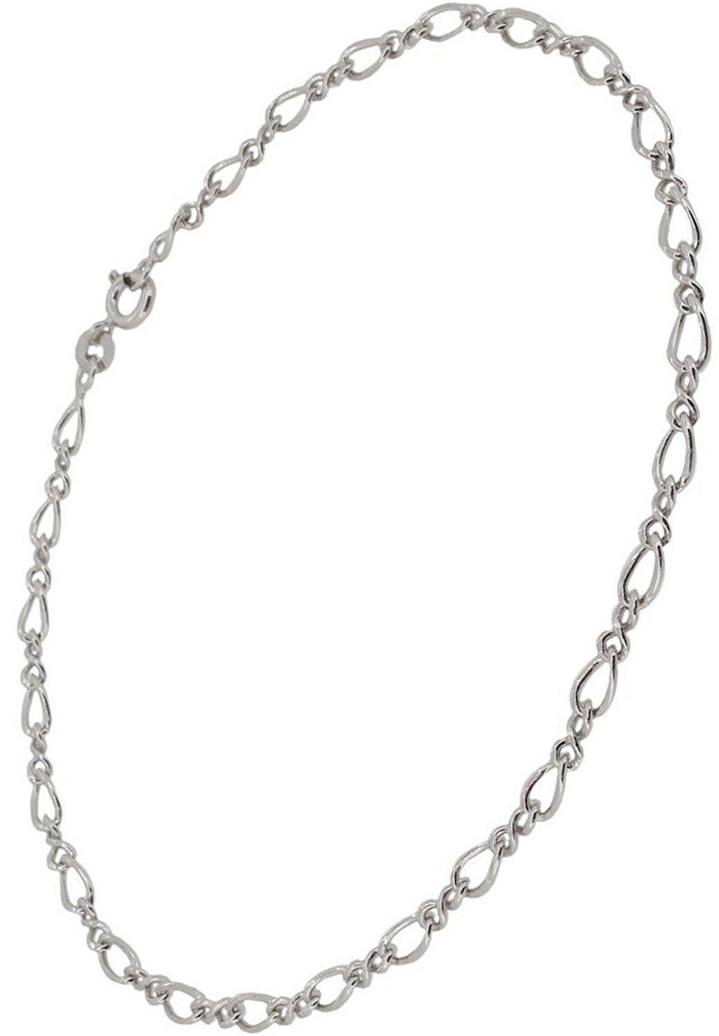 

[Shinjuku Gin no Kura] Eternity Figaro Chain Silver 925 Anklet, 26cm, Rhodium-Coated, Simple, Men s