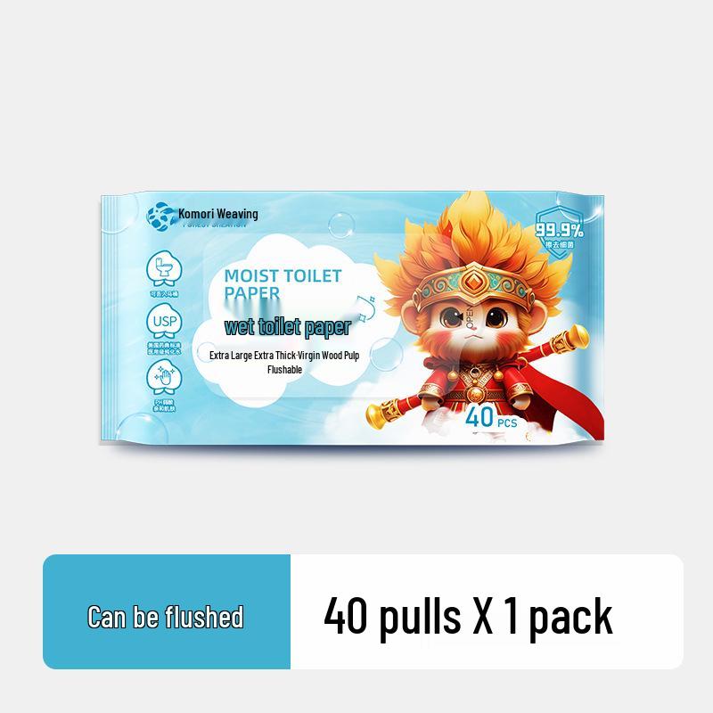 Zhongsen Flushable Wet Toilet Wipes - Portable Hygiene Wipes for Toilet Use (40 Sheets)