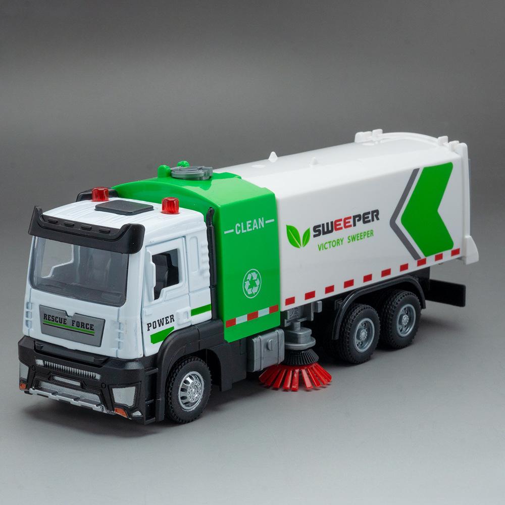 1/32 Legierung Stadt-Umweltsanitär-Kehrmaschine Metall-Druckguss Hohe Simulations-Fahrzeug Mit Ton Licht Sammlung Geschenk Für Kind