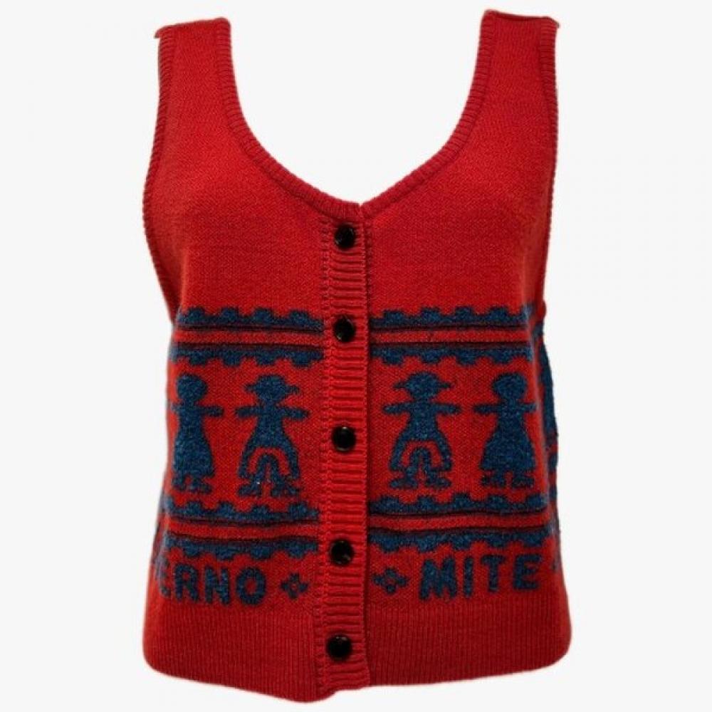 Benetton Жаккардовый вязаный жилет Bakvf3561 BK (black)/OS