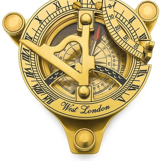 

Handmade Brass Sundial Compass Nautical Maritime Gift For him