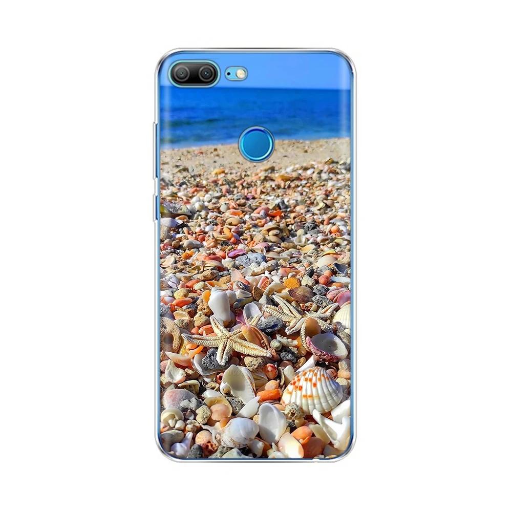 Phone Case For Honor 9 Lite Back Cover for Huawei Honor 9 Lite Cases Transparent Silicon TPU Protective Cats Flower Print Covers