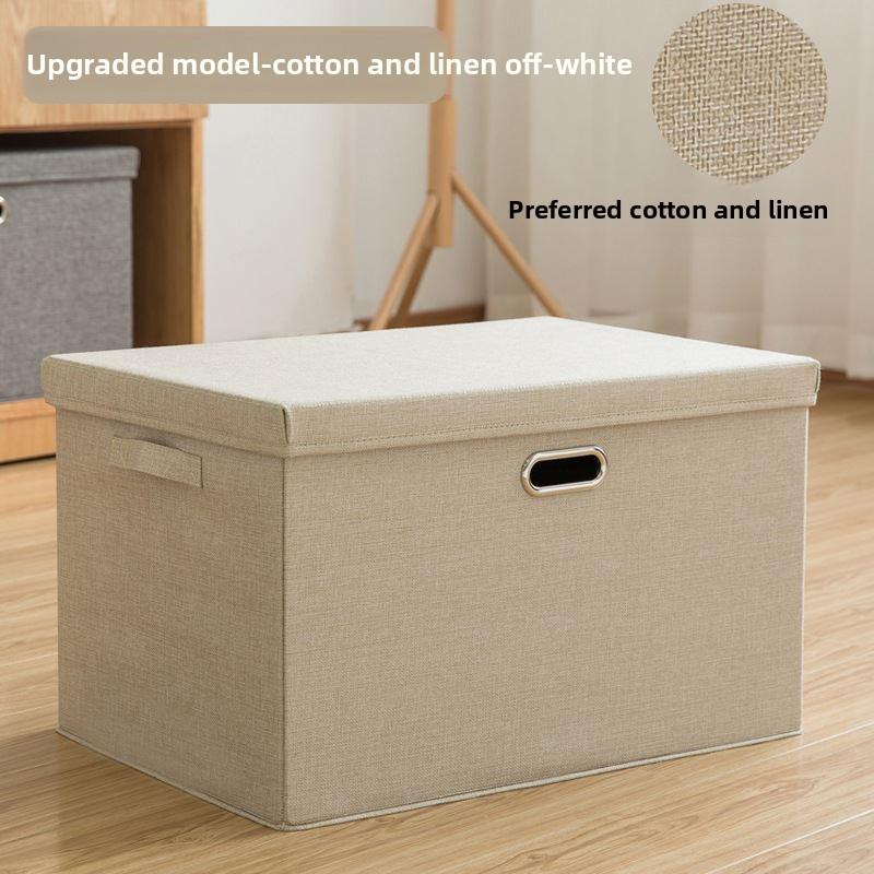 Cotton and Linen Fabric Storage Box Foldable Covered Box Home Clothes Storage Box Toy Finishing Box Storage Box Storage Boxes
