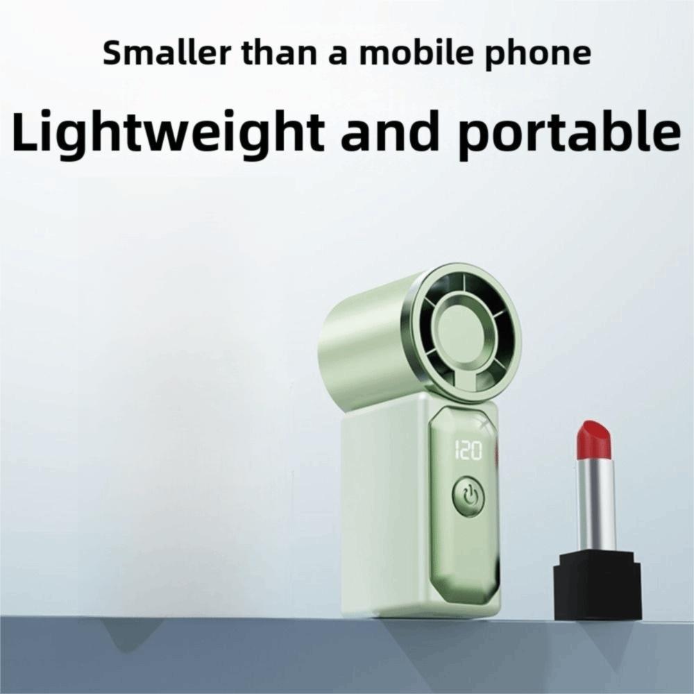120 Adjustable Settings Mini Handheld Fan LED Display Turbo Fan Portable Desk Fan  Travel