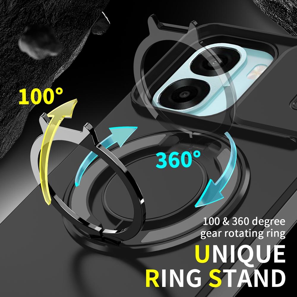 Shockproof Armor Slide Camera Protect Case For OPPO A6 A6X A6S 4G 5G Magnetic Ring Stand Holder Bracket Cover