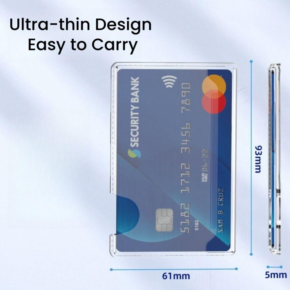 Magnetic Clear Wallet Plastic Strong Adsorption Card Holder Portable Card Slots Cover for iPhone 16 15 Pro Max 14 13 12 for Men