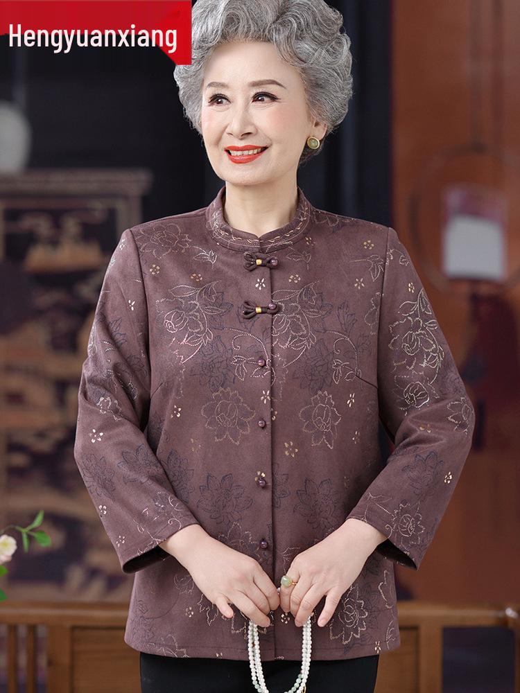 

Hengyuanxiang 2025 Осенний праздничный топ для мам - Элегантная верхняя одежда для женщин среднего и пожилого возраста 3XL