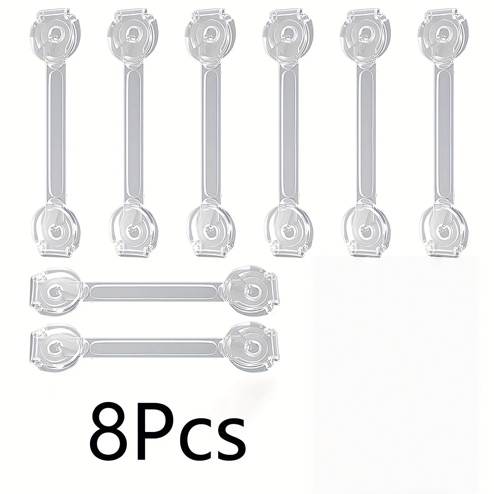 

8pcs Transparent Safety Drawer Locks Easy Installation Durable Material Anti Opening and Pinch Protection for Refrigerators