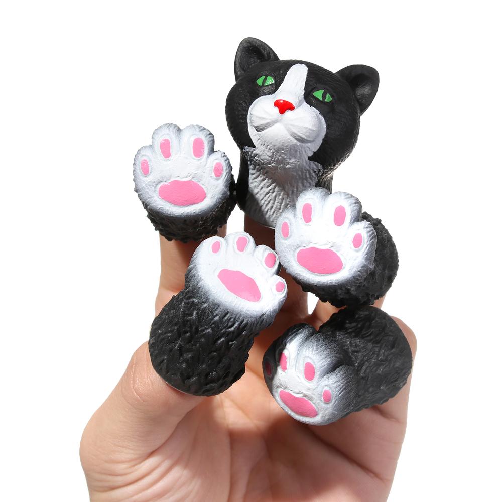 Kids Toys Dog Squirrel Cat Finger Dolls Hand Puppet Props random combination