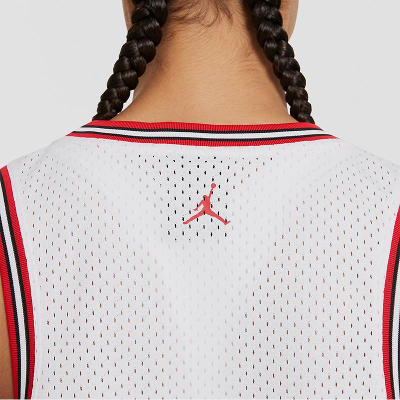 Jordan Essential Knit Mesh Breathable Basketball Jersey Women Tops White DD0286-100