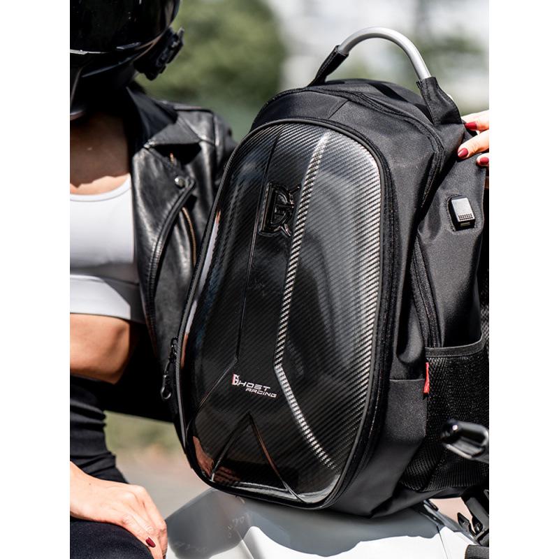 Devil Race Large-Capacity Motorcycle Helmet Backpack & Saddle Bag for Commuters