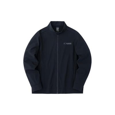 Solid Color Zip Collar Jacket Men Jackets Black 152331743-2