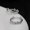 New Punk Silver Color Thorns Hoops Earrings For Men Irregular Unisex Piercing Hoop Earring Simple Circle Drop Earrings Jewelry