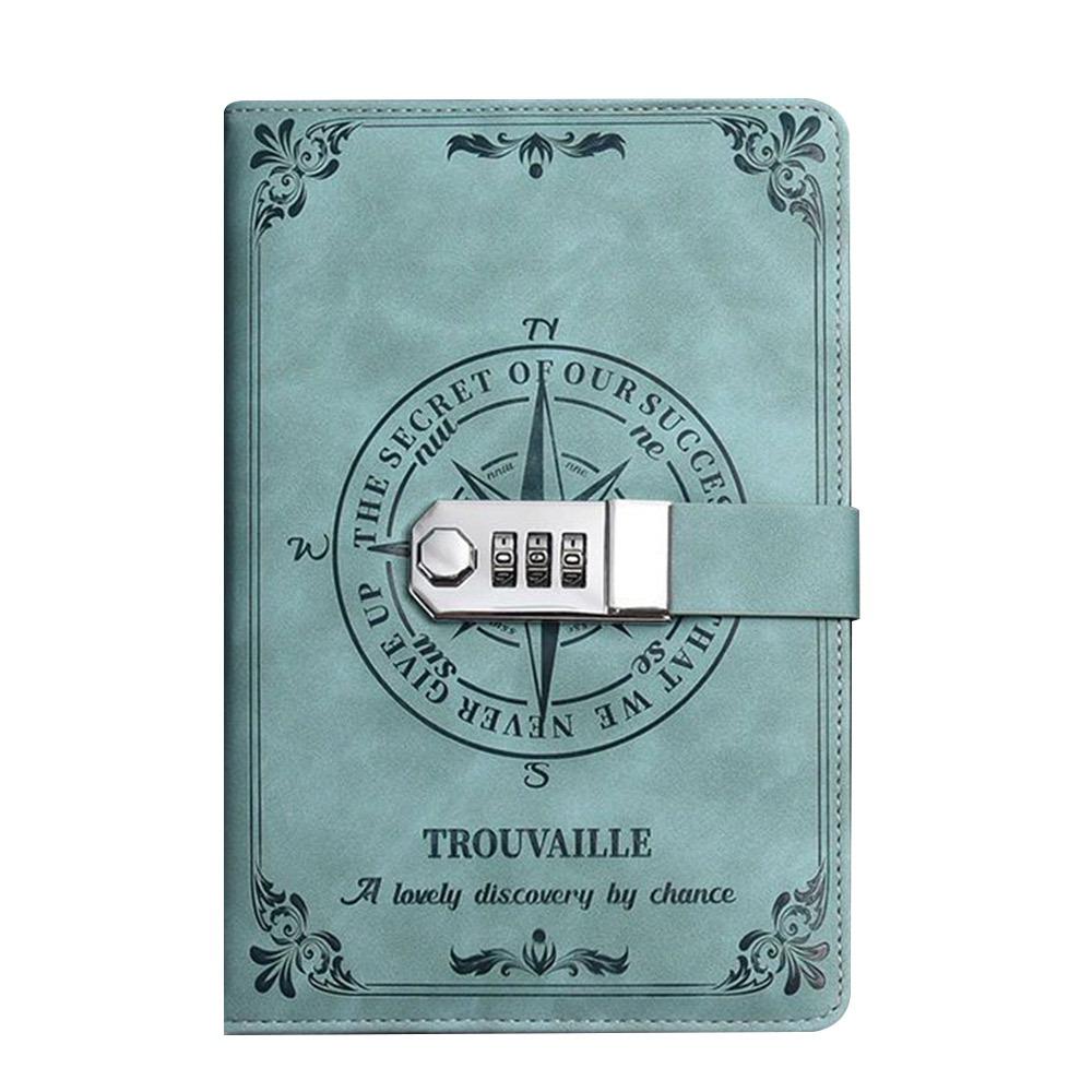 

With Password Lock Notepad PU Leather School Office Supplies Simple Diary Notebook світло-синій колір