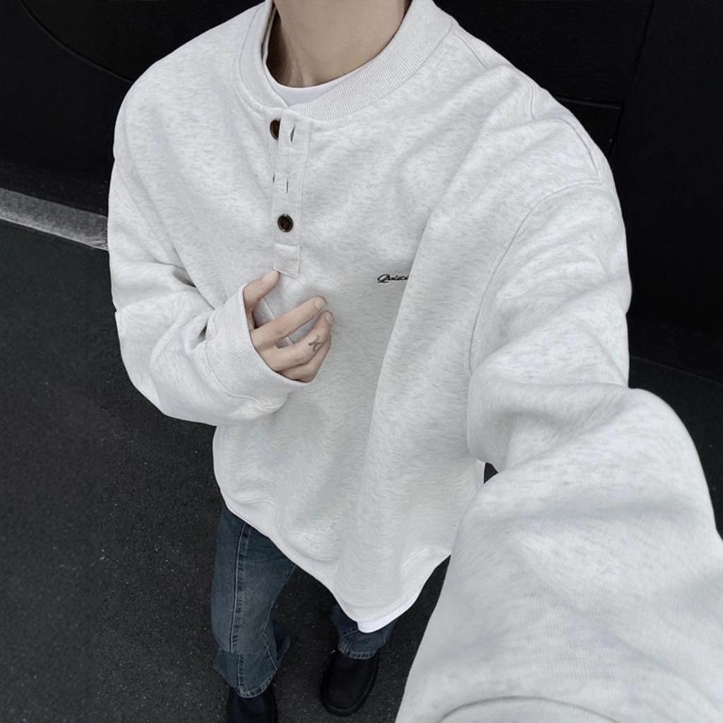 Sweater Men Wear Long-sleeved T-shirts In Winter Plus Velvet Sweaters In Autumn and Winter.