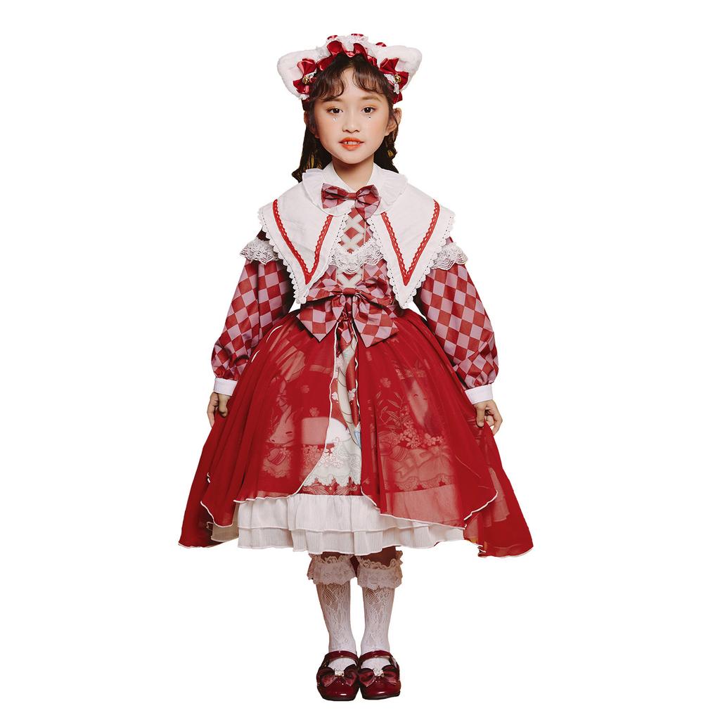 Children's Lolita children's long-sleeved princess dress spring and summer full dress Lolita girls' performance dress