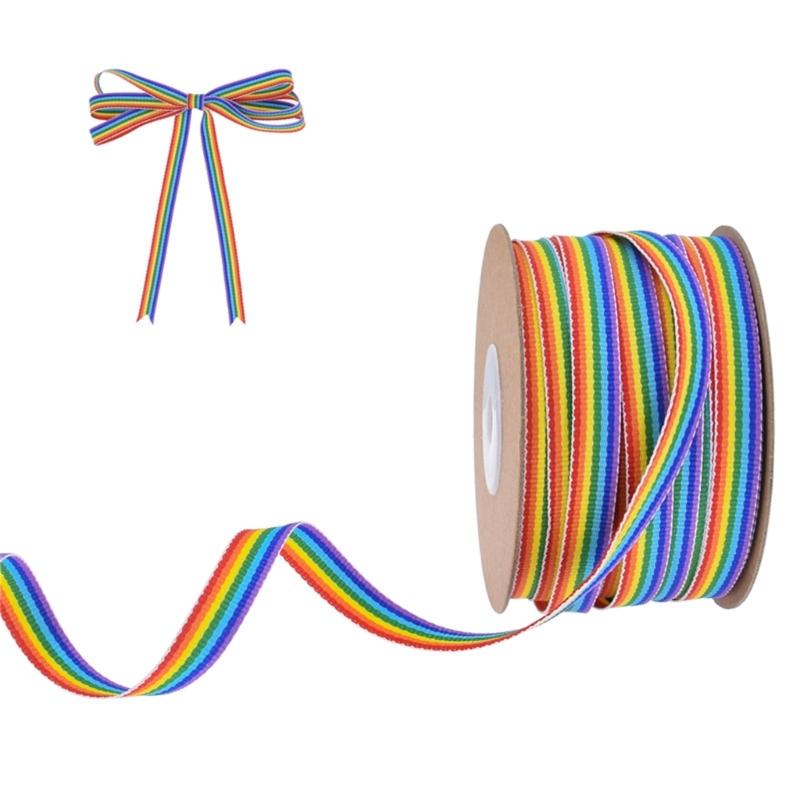 50 Yards Regenbogenfarbenes Band Valentinstagsband Polyesterband zum Geschenkverpacken Bastelpaket Dekorationen