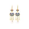 Cloisonné Enamel Gold-Plated Ruyi Tassel Earrings Recommended by Xiaohongshu Blogger